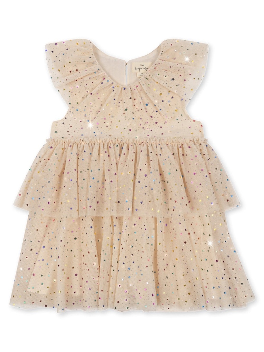 Konges Slojd etoile rose fairy party dress Ivory Tulle Star Print Tiered Dress